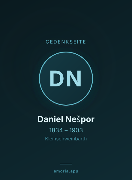 Gedenkportrait von Daniel Nešpor