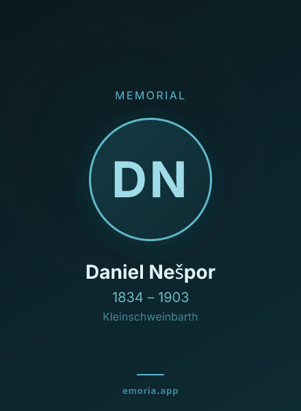 Memorial portrait of Daniel Nešpor