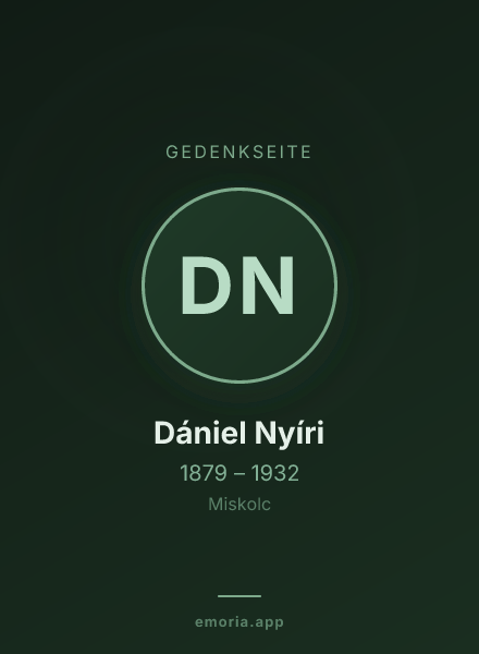 Gedenkportrait von Dániel Nyíri