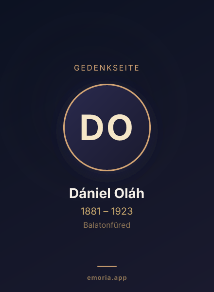 Gedenkportrait von Dániel Oláh
