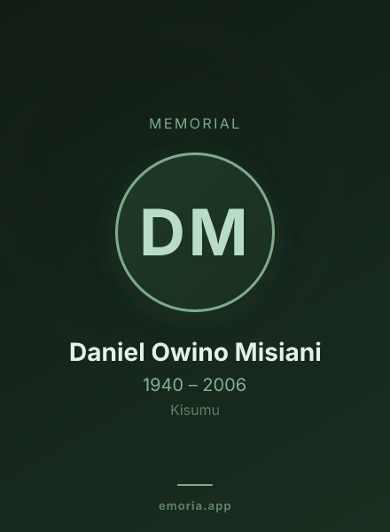 Memorial portrait of Daniel Owino Misiani