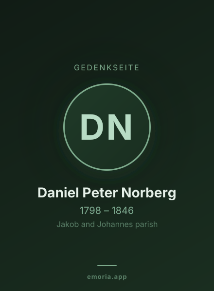 Gedenkportrait von Daniel Peter Norberg