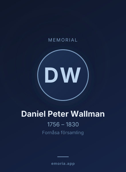 Memorial portrait of Daniel Peter Wallman
