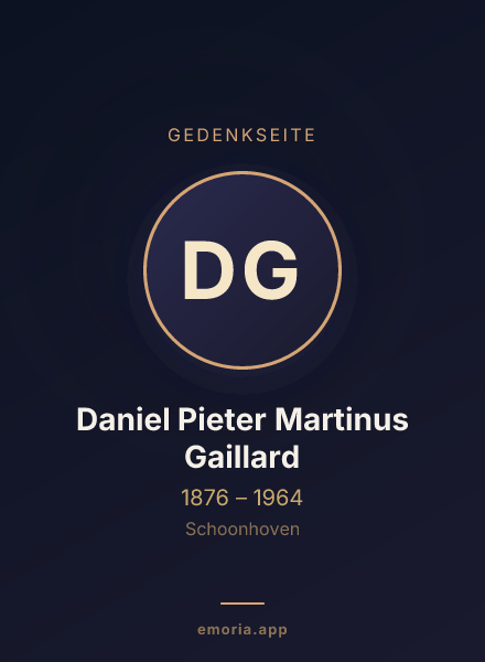 Gedenkportrait von Daniel Pieter Martinus Gaillard