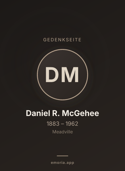 Gedenkportrait von Daniel R. McGehee