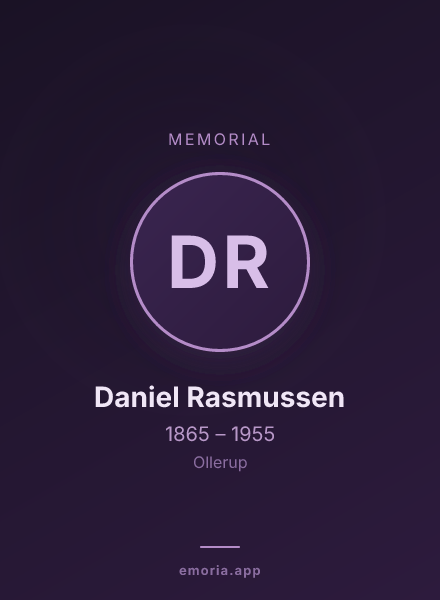 Memorial portrait of Daniel Rasmussen