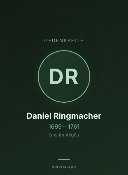 Gedenkportrait von Daniel Ringmacher