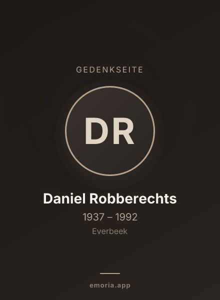 Gedenkportrait von Daniel Robberechts
