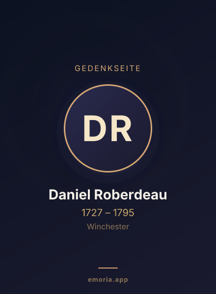 Gedenkportrait von Daniel Roberdeau