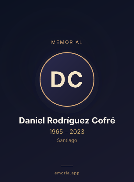 Memorial portrait of Daniel Rodríguez Cofré