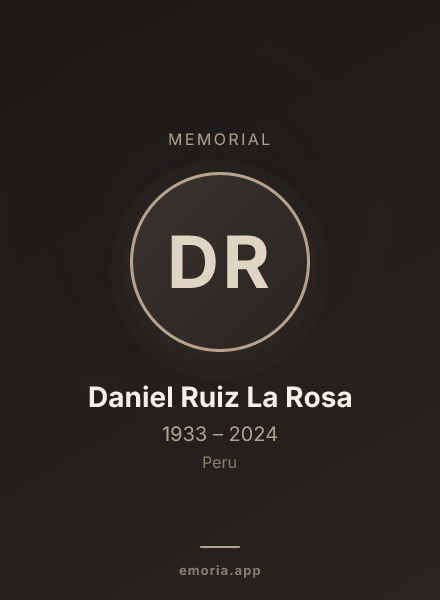 Memorial portrait of Daniel Ruiz La Rosa