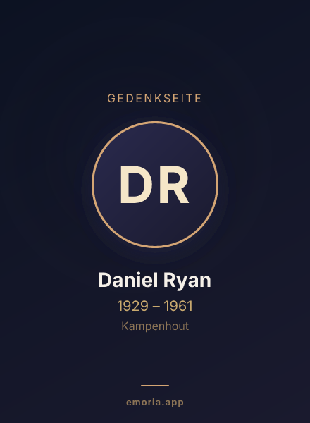 Gedenkportrait von Daniel Ryan