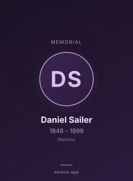 Memorial portrait of Daniel Sailer