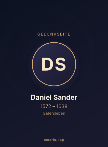 Gedenkportrait von Daniel Sander