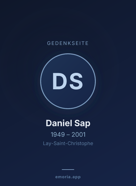 Gedenkportrait von Daniel Sap