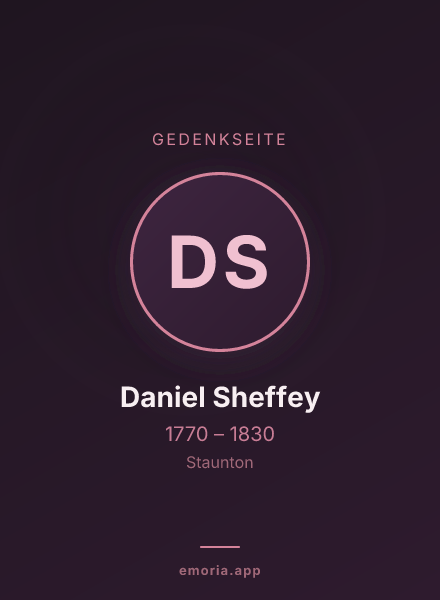 Gedenkportrait von Daniel Sheffey