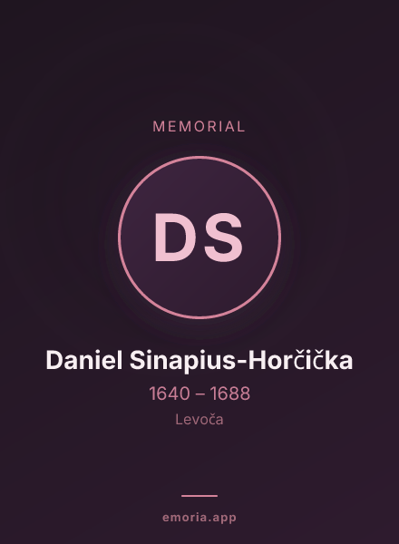 Memorial portrait of Daniel Sinapius-Horčička