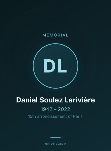 Memorial portrait of Daniel Soulez Larivière