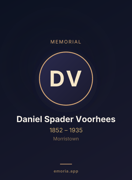 Memorial portrait of Daniel Spader Voorhees