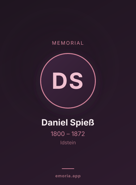 Memorial portrait of Daniel Spieß