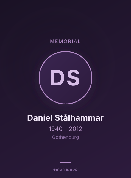 Memorial portrait of Daniel Stålhammar