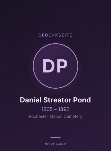 Gedenkportrait von Daniel Streator Pond