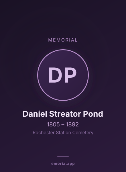 Memorial portrait of Daniel Streator Pond