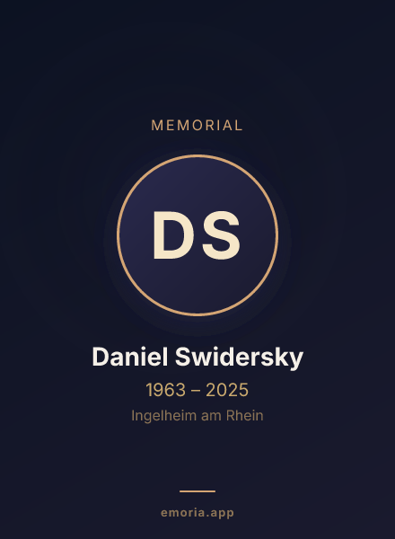 Memorial portrait of Daniel Swidersky