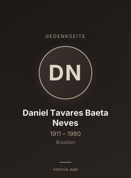 Gedenkportrait von Daniel Tavares Baeta Neves