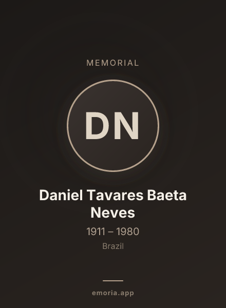 Memorial portrait of Daniel Tavares Baeta Neves