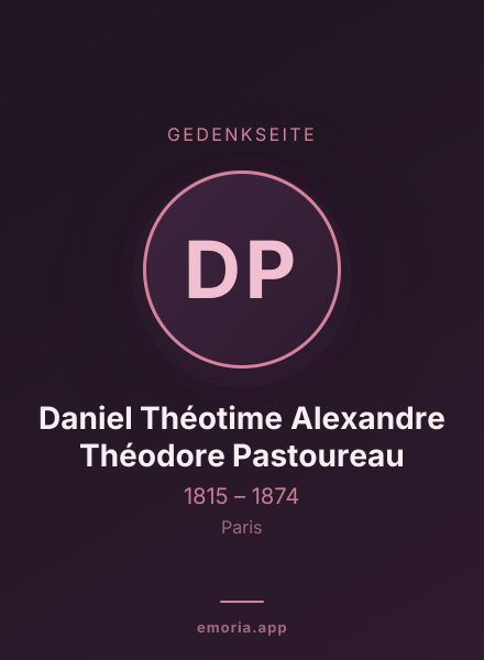Gedenkportrait von Daniel Théotime Alexandre Théodore Pastoureau