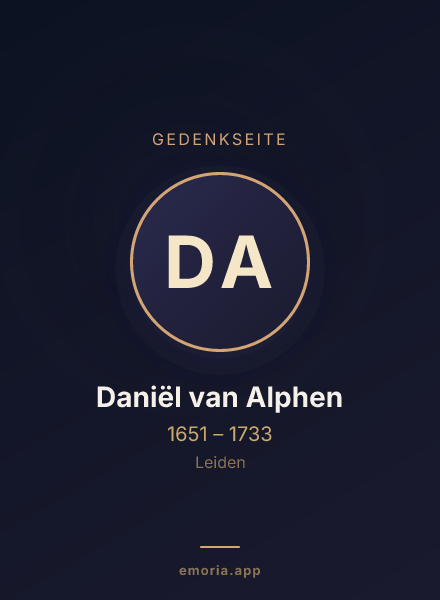 Gedenkportrait von Daniël van Alphen