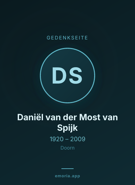 Gedenkportrait von Daniël van der Most van Spijk