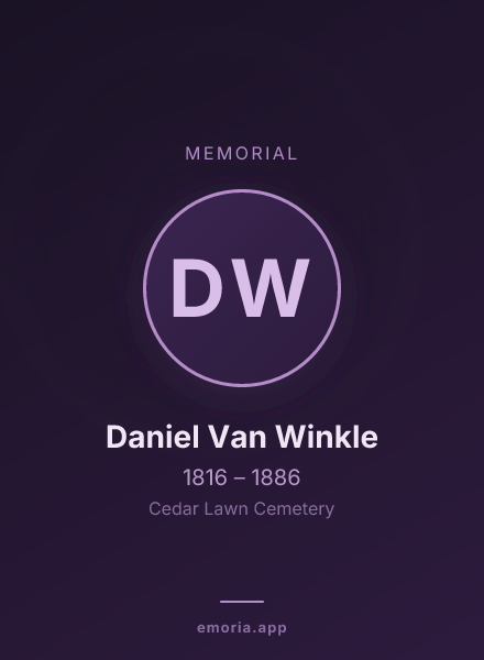 Memorial portrait of Daniel Van Winkle