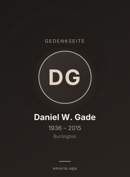 Gedenkportrait von Daniel W. Gade
