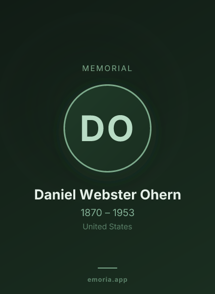 Memorial portrait of Daniel Webster Ohern