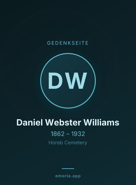 Gedenkportrait von Daniel Webster Williams