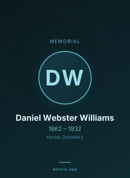 Memorial portrait of Daniel Webster Williams