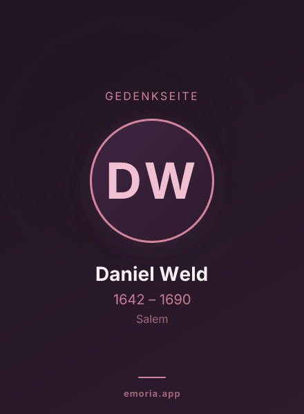 Gedenkportrait von Daniel Weld