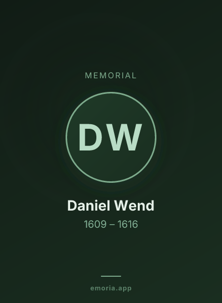 Memorial portrait of Daniel Wend