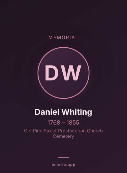 Memorial portrait of Daniel Whiting