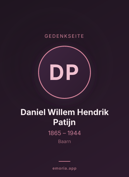 Gedenkportrait von Daniel Willem Hendrik Patijn
