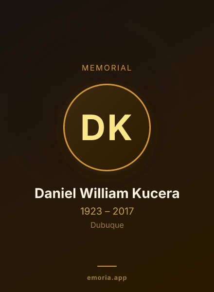Memorial portrait of Daniel William Kucera
