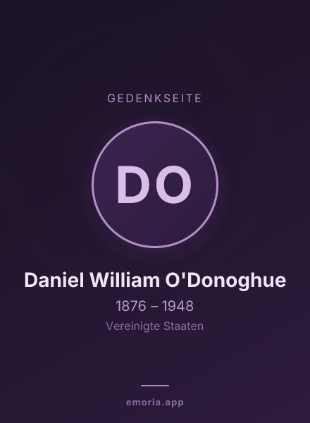 Gedenkportrait von Daniel William O'Donoghue