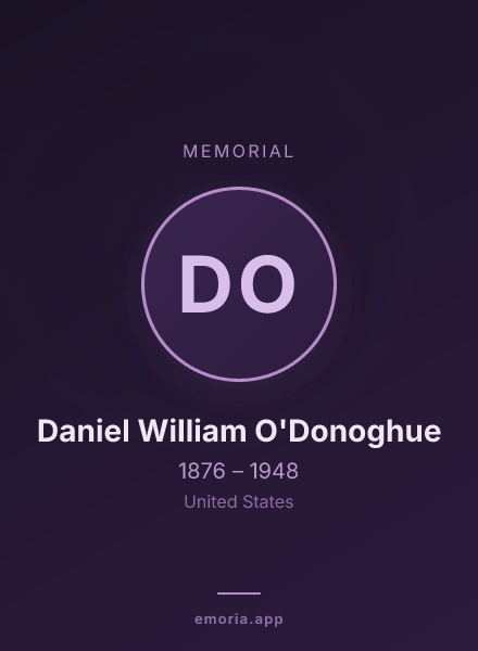 Memorial portrait of Daniel William O'Donoghue