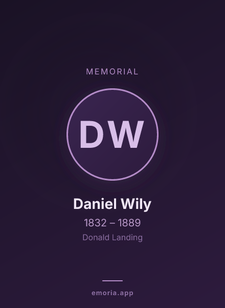 Memorial portrait of Daniel Wily