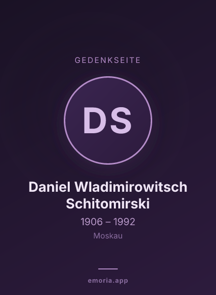 Gedenkportrait von Daniel Wladimirowitsch Schitomirski