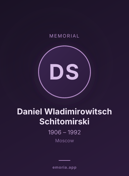 Memorial portrait of Daniel Wladimirowitsch Schitomirski