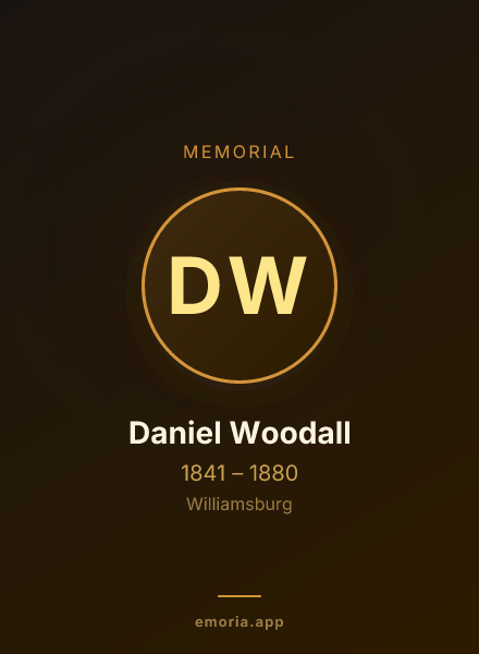 Memorial portrait of Daniel Woodall