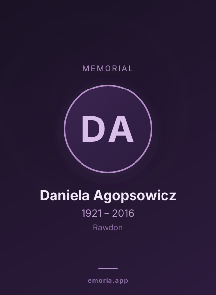 Memorial portrait of Daniela Agopsowicz